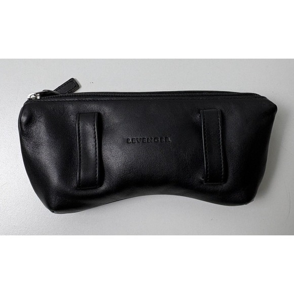 Levenger Other - Levenger Double Pouch Eyeglass Case Leather Belt Loop Padded Black Travel Bomber